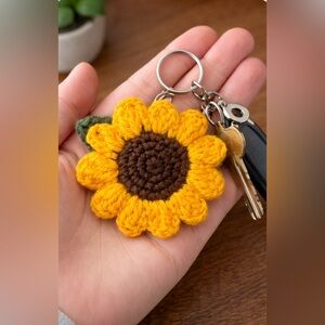 Sunflower Crochet Handmade Keychain
